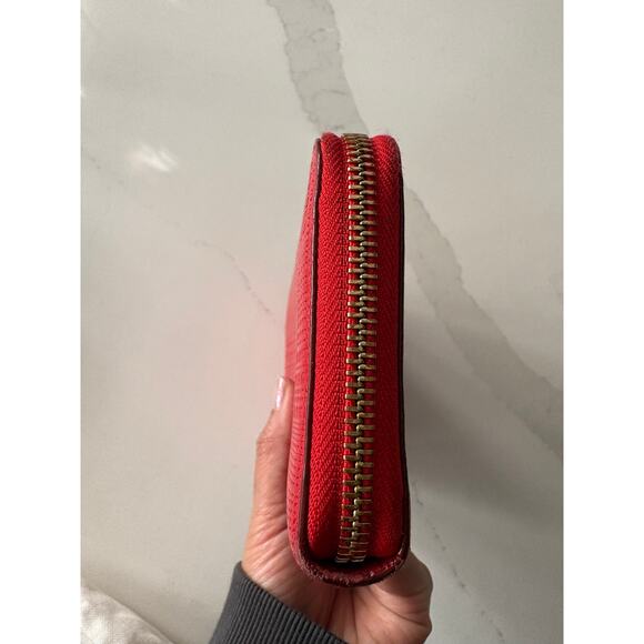 Loewe Red Embossed Leather Zip Anagram Long Wallet - Picture 5 of 7